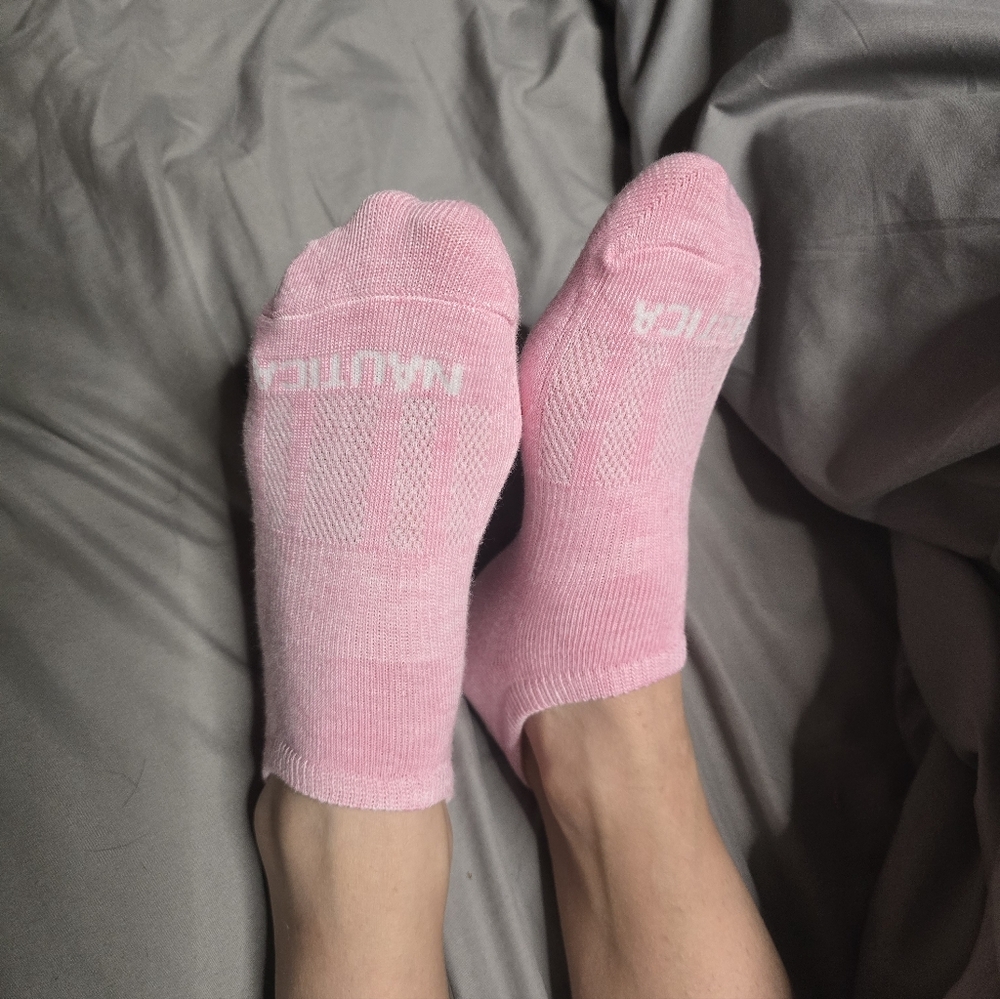 Pink Nautica No Show Socks